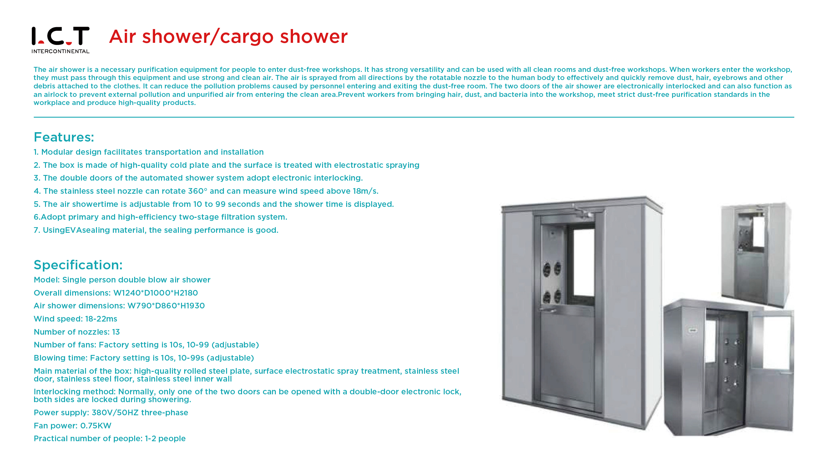 Air shower cargo shower Zračni tuš teretni tuš