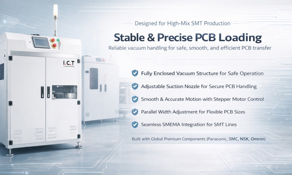 I.C.T PCB Magazine Vacuum Suction Loader Punjač vakuumskog usisnog spremnika ICT PCB