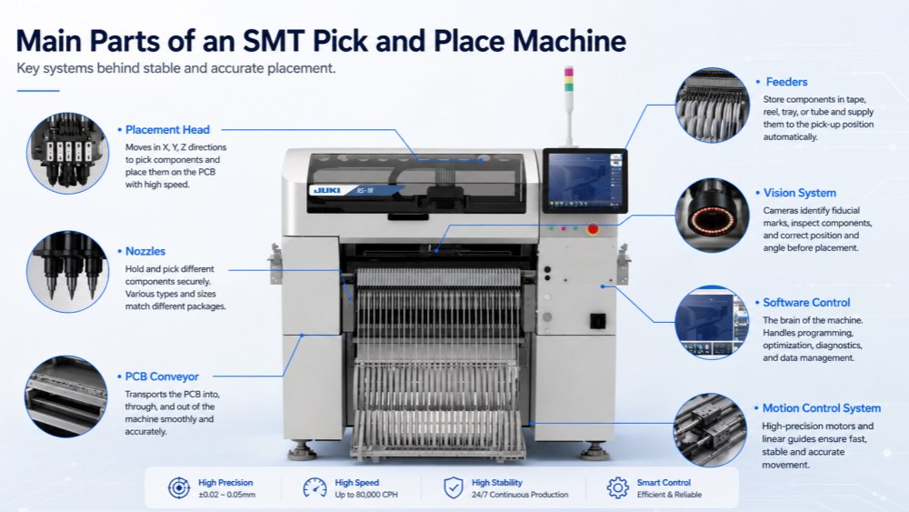 Glavni dijelovi SMT Pick and Place stroja