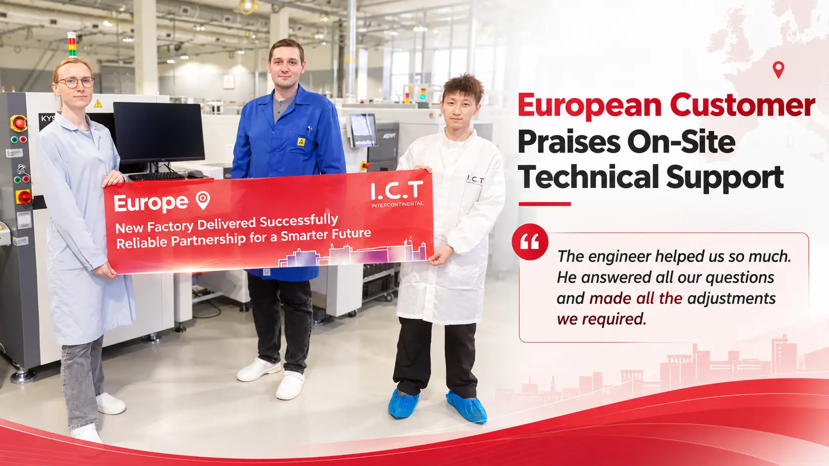 Europski kupac hvali ICT tehničku podršku na licu mjesta za SPI AOI Training.webp